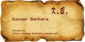 Kainer Barbara névjegykártya